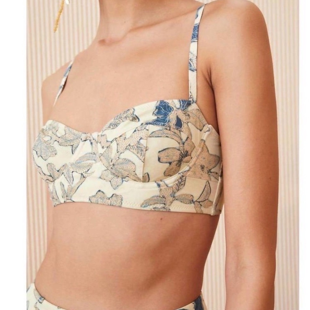 Ulla Johnson Zahara Bikini Top in Jasmine Underwire Swim - Large